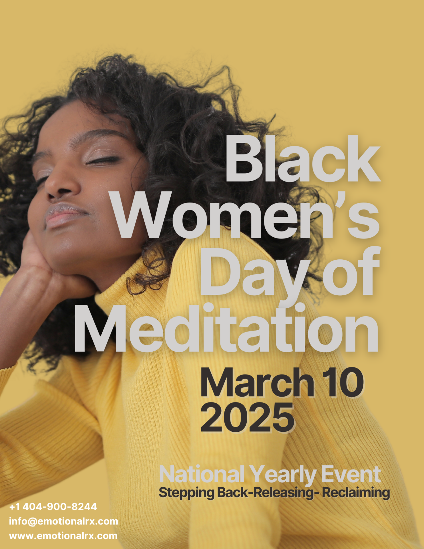 black women's day of meditation graphic